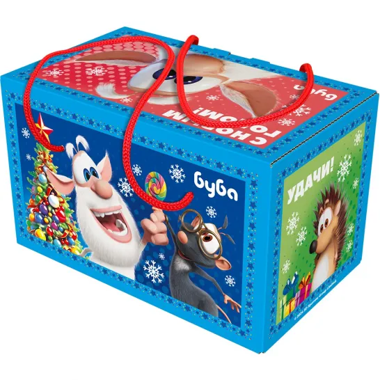 Сладкий новогодний подарок Посылка Буба 1000 грамм элит